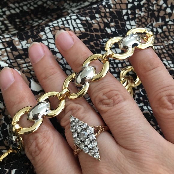 White and yellow gold plated bracelet - Picture 7 of 7